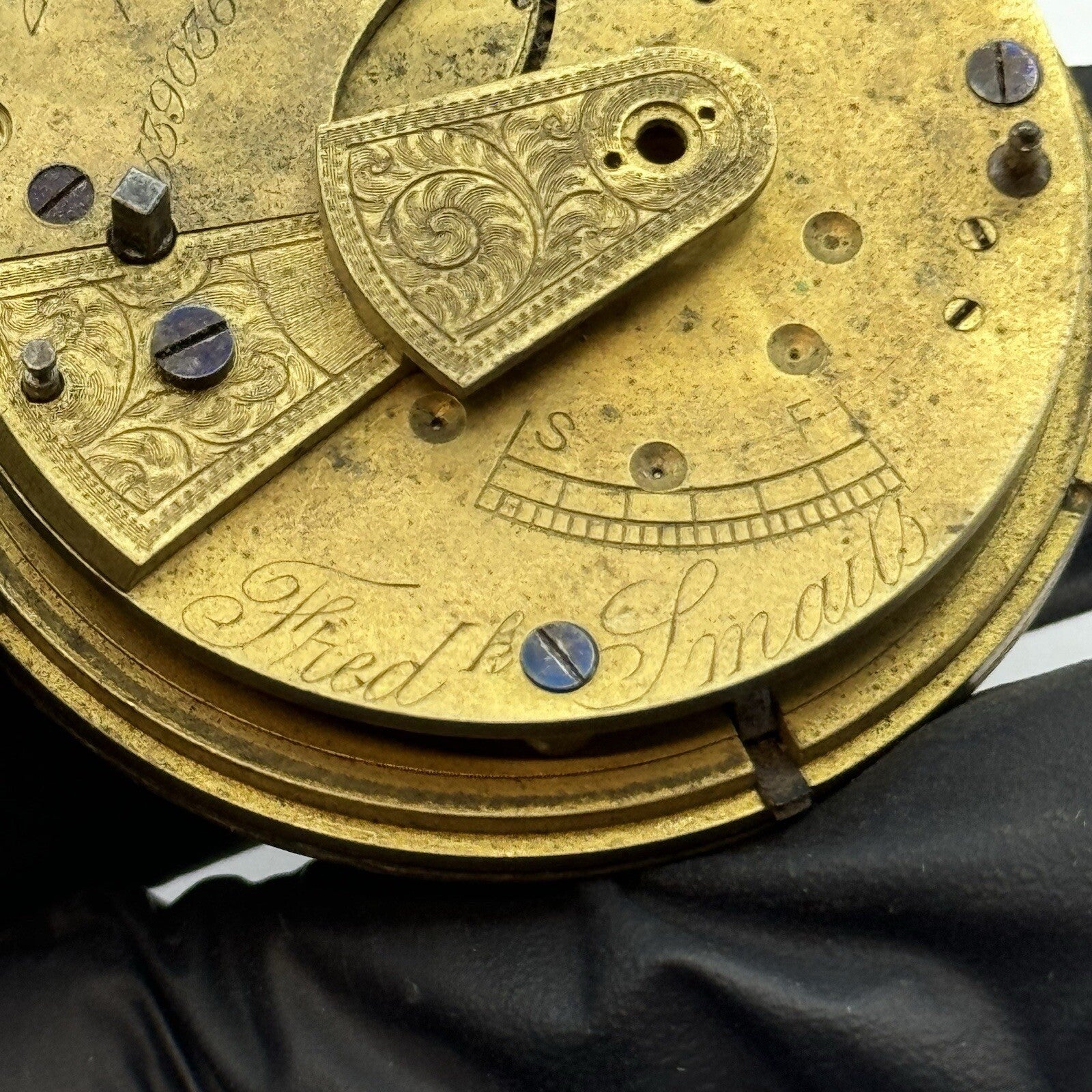 46.7mm Fred Smails North Road Preston Antique Pocket Watch Movement FOR PARTS