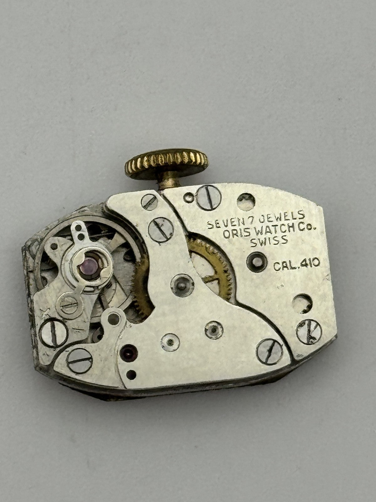 12.8mm Vintage Oris Cal 410 Manual Wind Swiss Watch Movement PARTS REPAIR