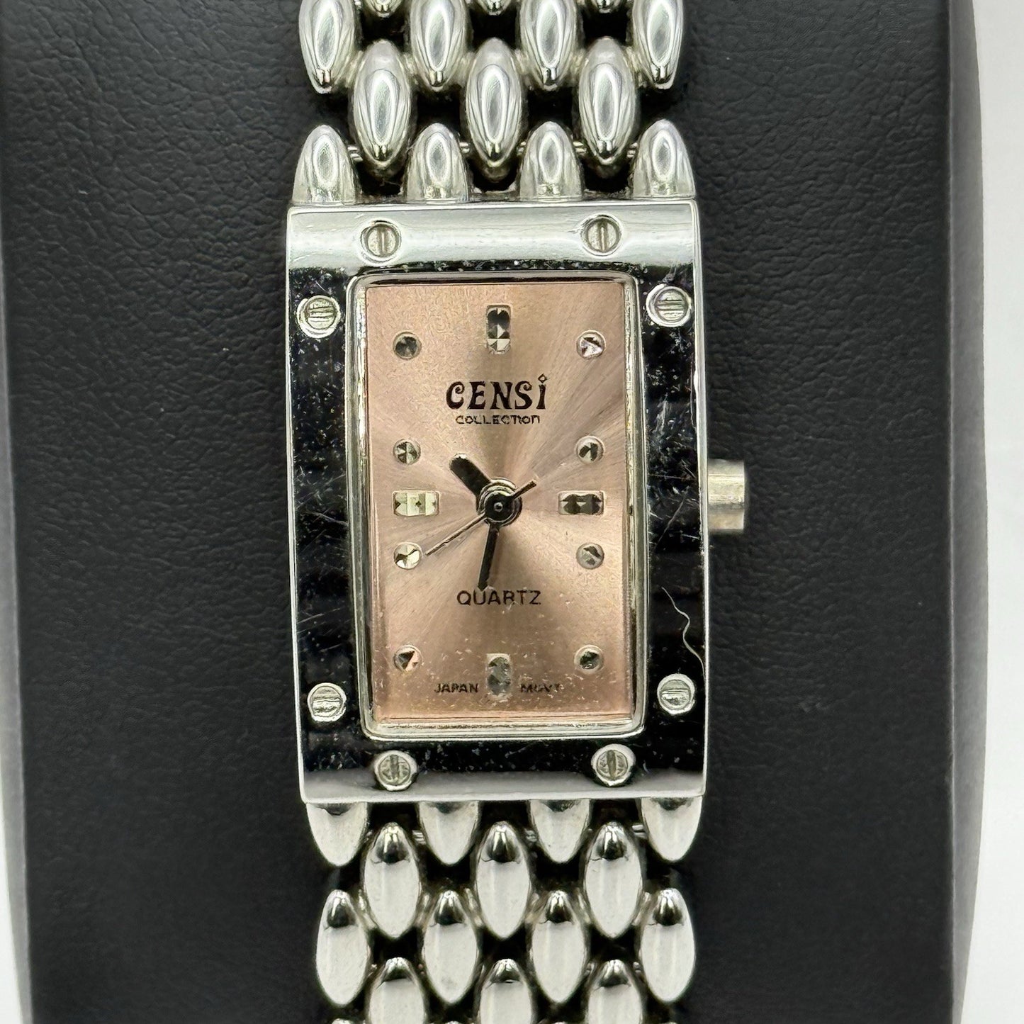 19mm Working Ladies Censi Collection Silver Tone Japan Quartz Watch 6.75 Inches