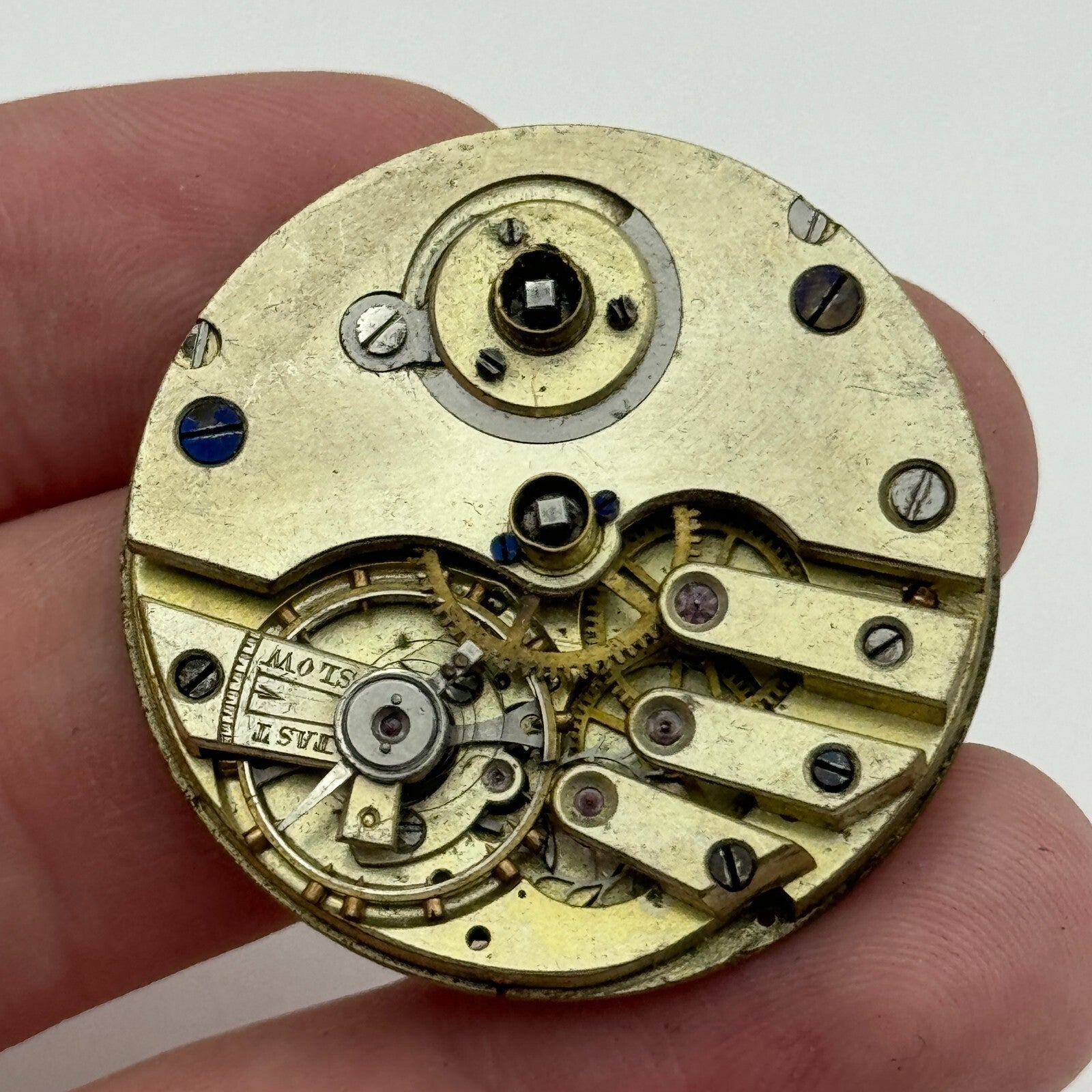 36.2mm Unidentified Antique Key Wound Pocket Watch Movement PARTS REPAIR SPARES