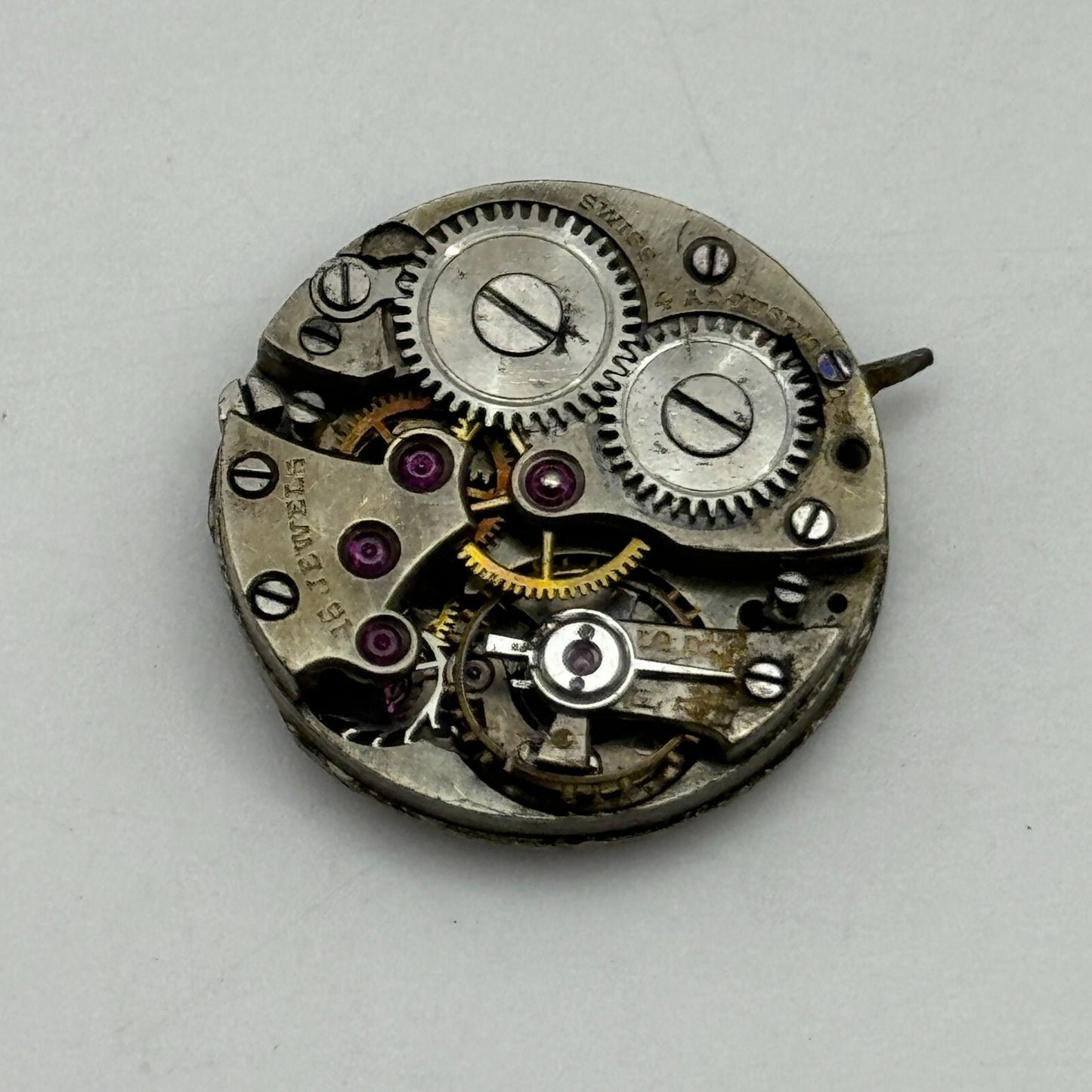 21.4mm Unidentified Interesting 15 Jewels Manual Wind Swiss Watch Movement PART