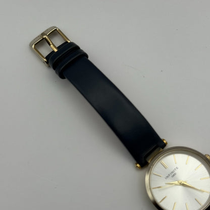 Infinite Ladies Quartz Watch Silver Dial Blue Leather Strap Japan Working 28mm