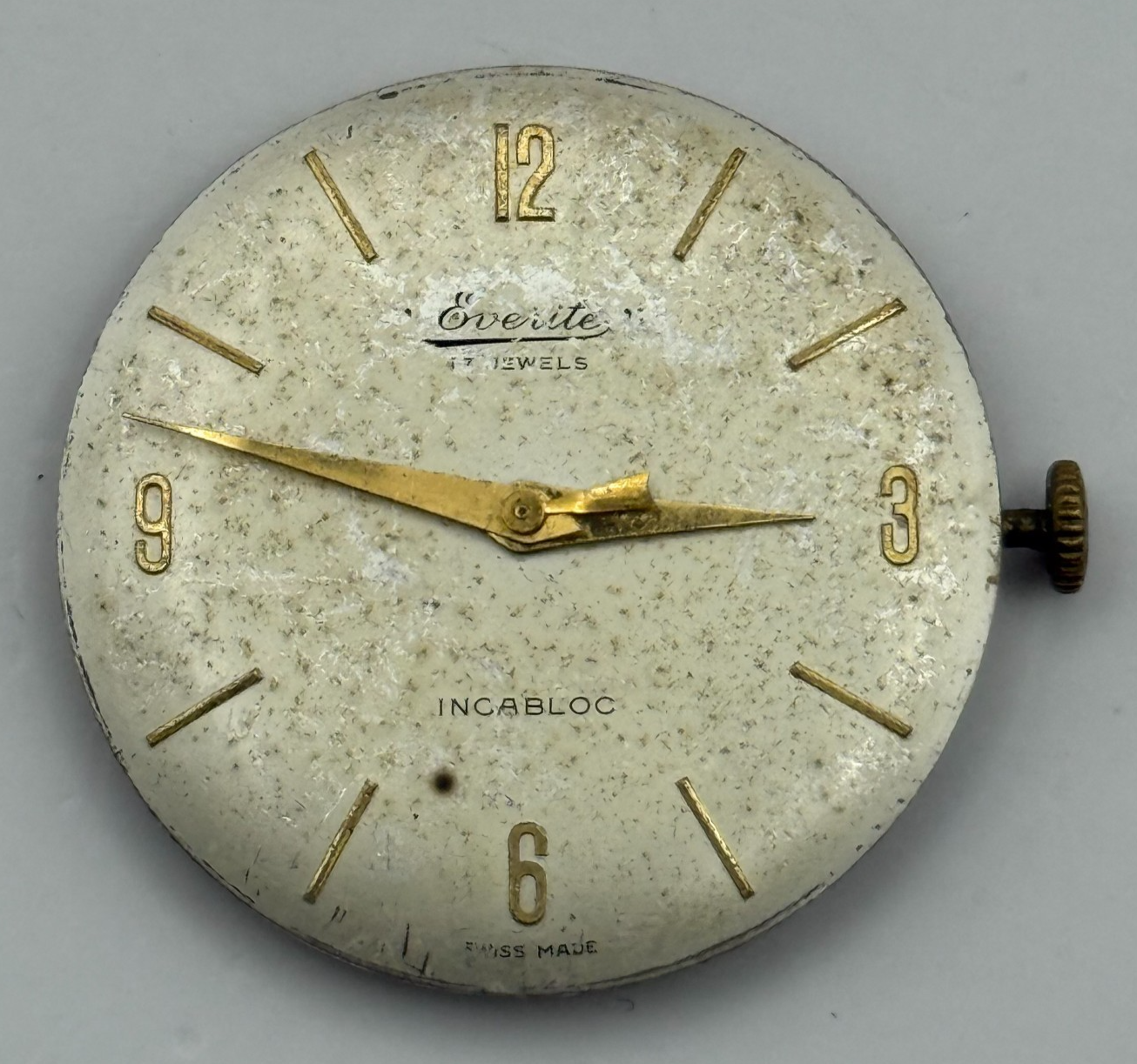 ETA 2391 Watch Movement Everite Running Manual Wind Vintage Parts Repair 25.8mm