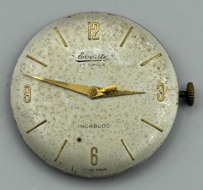 ETA 2391 Watch Movement Everite Running Manual Wind Vintage Parts Repair 25.8mm