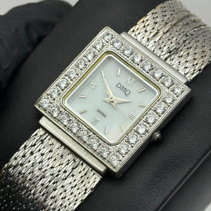 23mm Working Ladies DMQ Jewelled DQCZ Silver Tone Quartz Watch 6 Inches