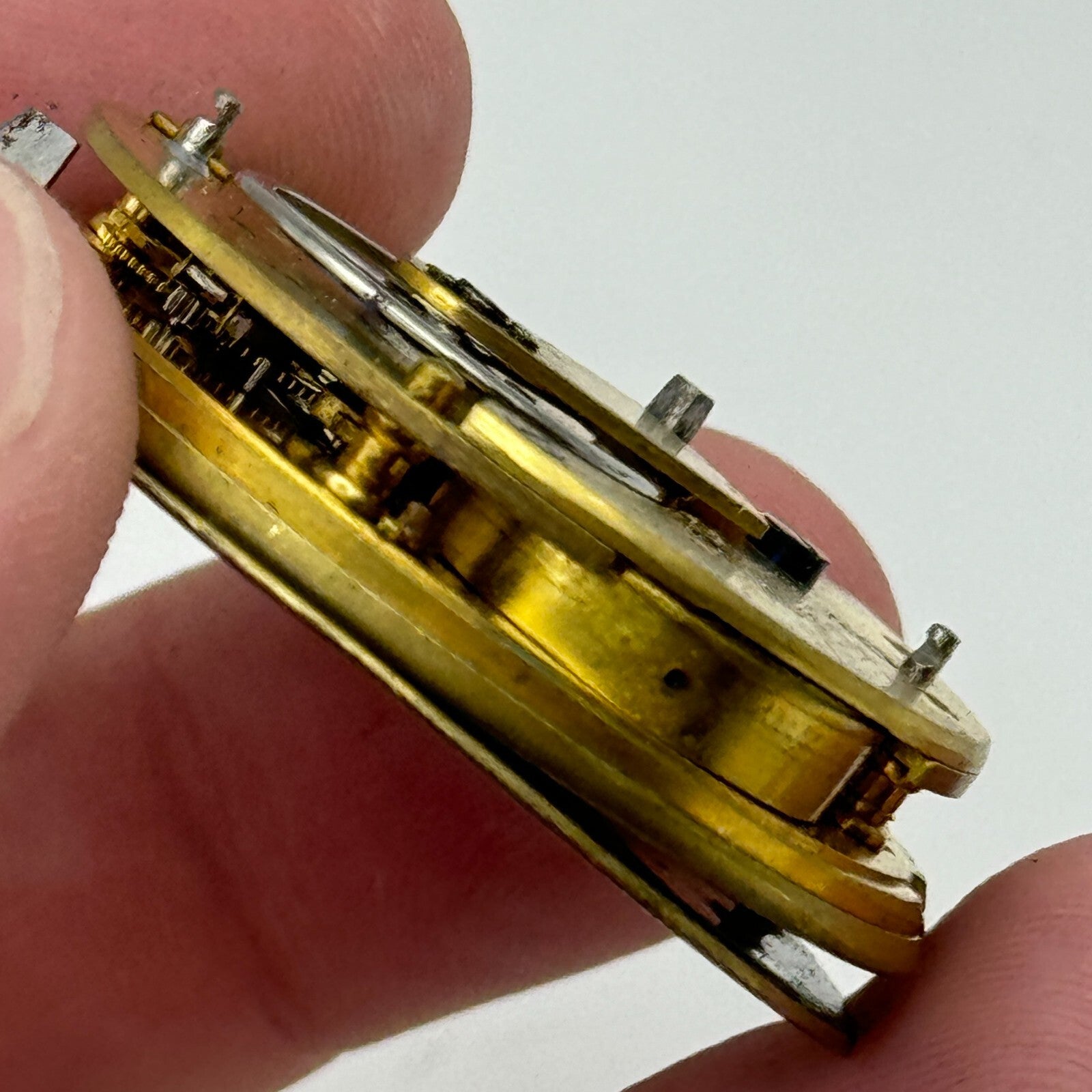 39.7mm W B Lahe Romford Antique English Fusee Pocket Watch Movement PARTS SPARES