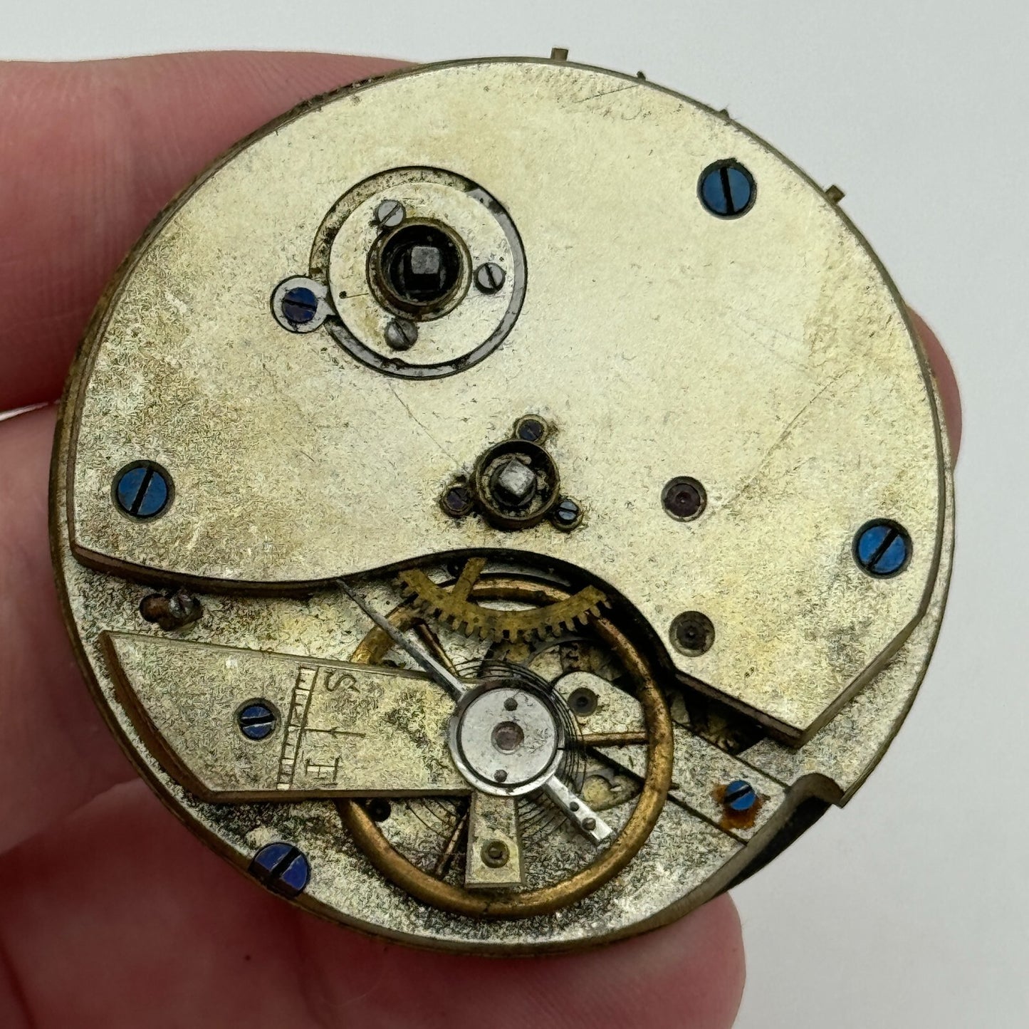 47.6mm Antique Key Wound Pocket Watch Movement Dial PARTS REPAIR SPARES