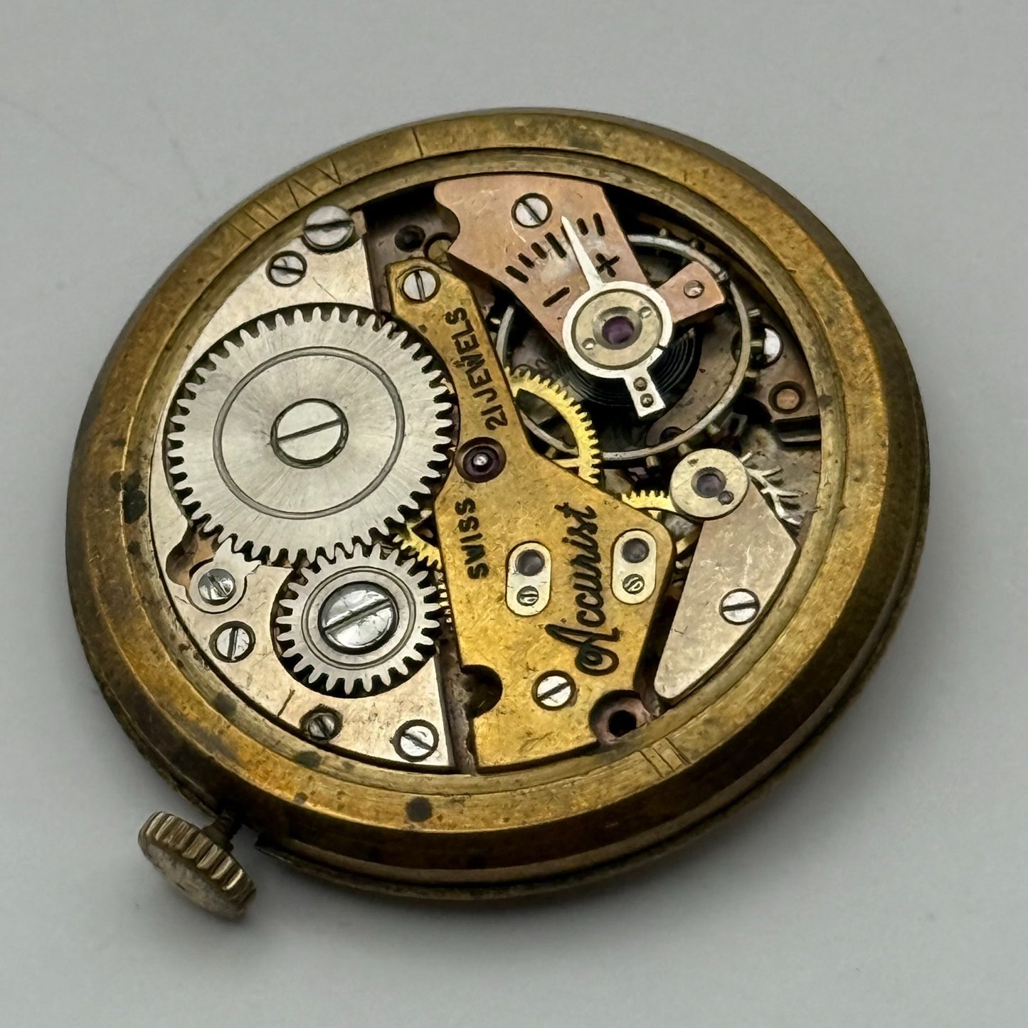 AS 1002 984 Watch Movement Accurist Manual Wind Vintage Parts Repair 29.8mm