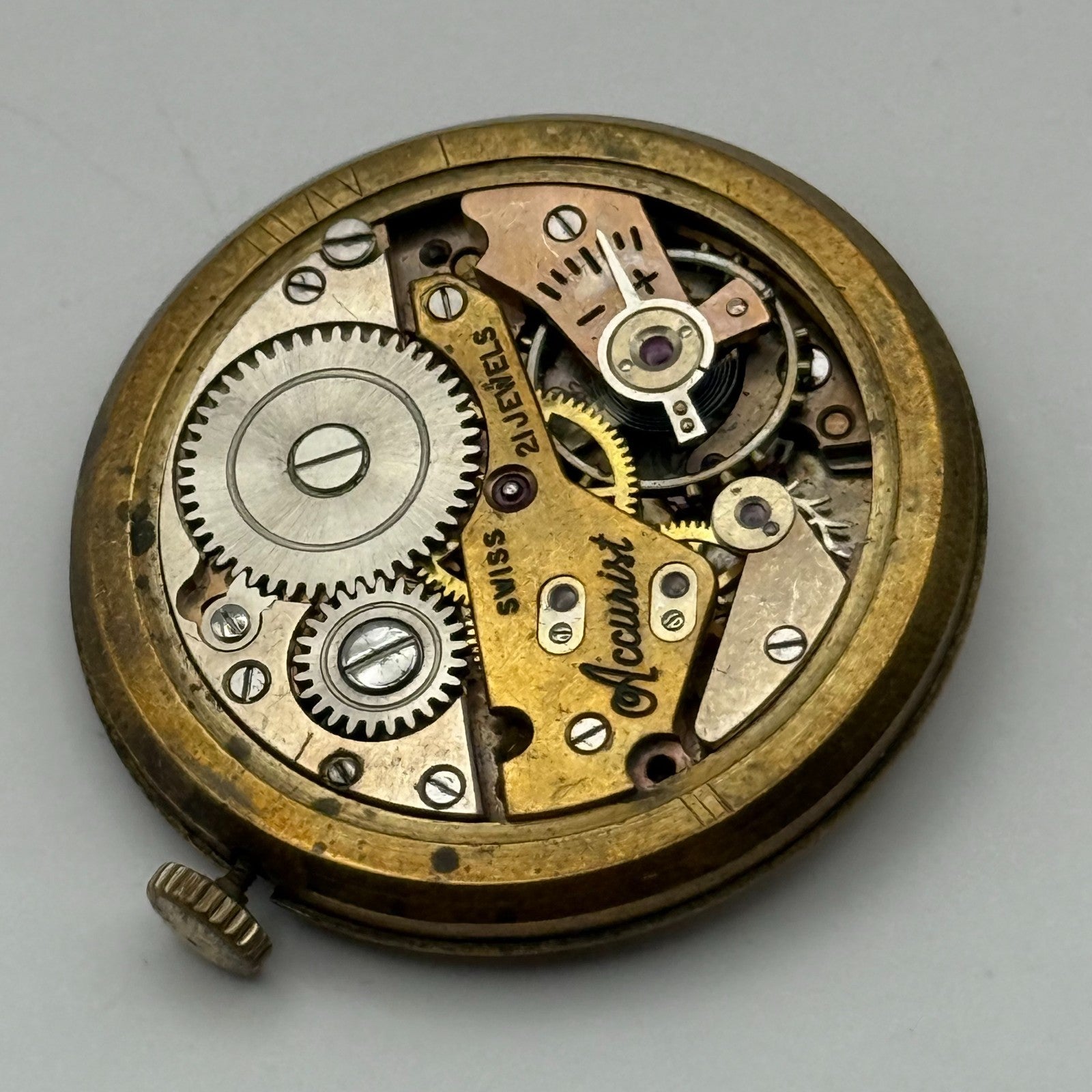 AS 1002 984 Watch Movement Accurist Manual Wind Vintage Parts Repair 29.8mm