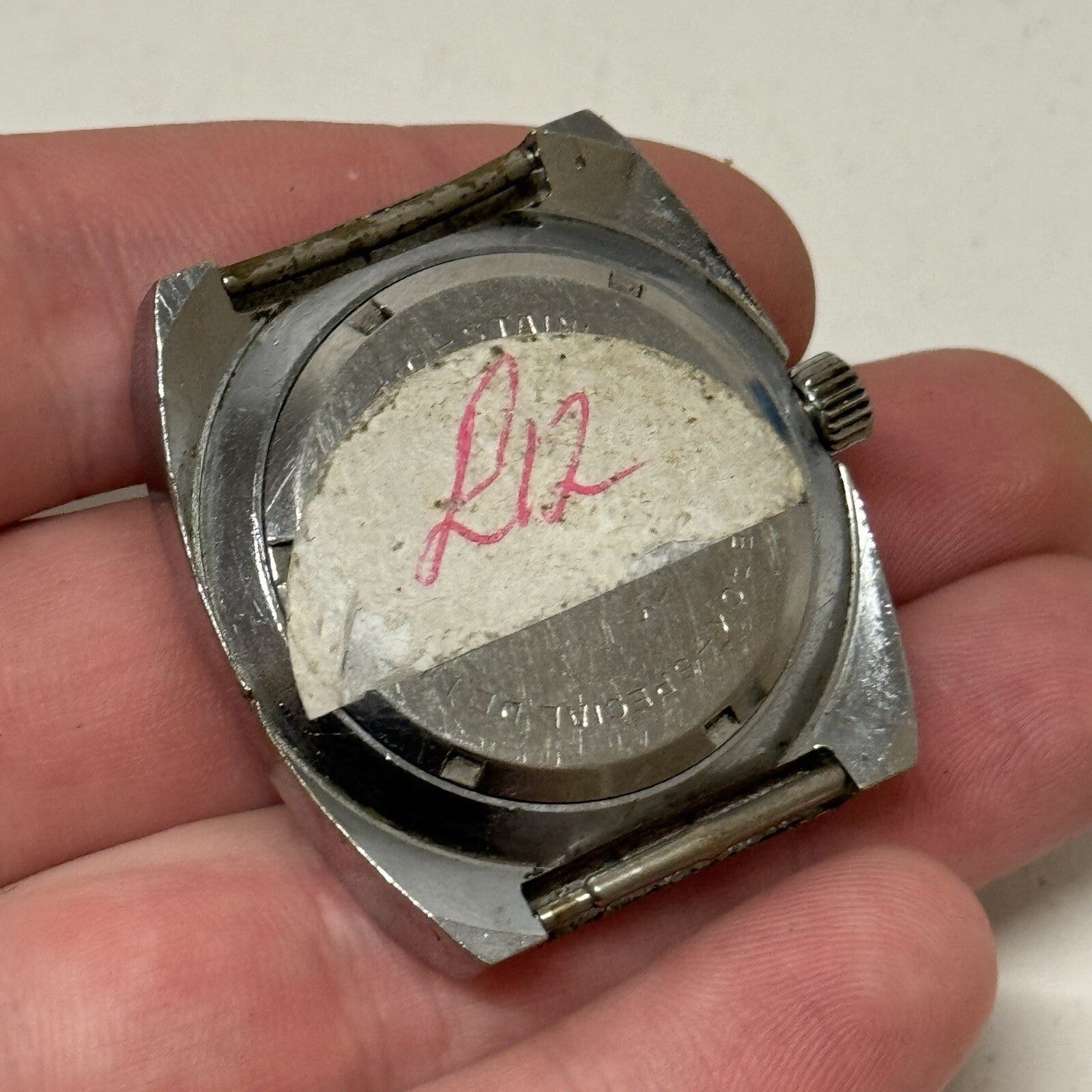 37mm Gents Jowissa De Luxe Large Date Dial Watch Head FOR PARTS TO RESTORE
