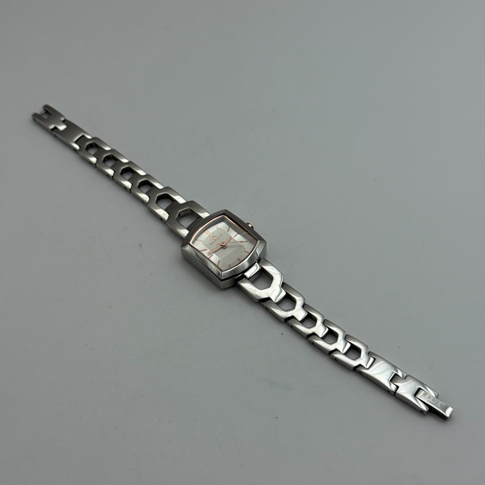 20mm Working Ladies Radley Silver Tone Quartz Panel Bracelet Watch 6 Inches
