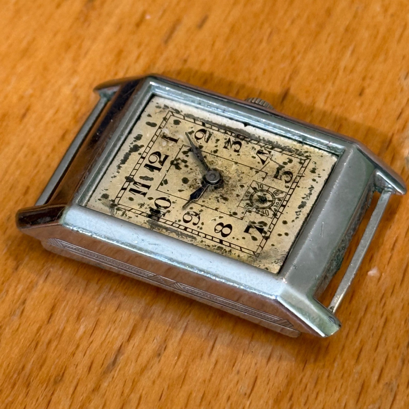 25mm Running Vintage Tank Watch PAT DRP Sub Seconds Manual Wind PARTS / REPAIR