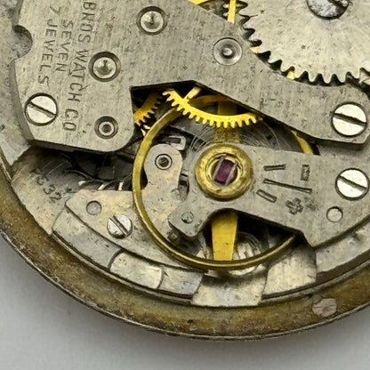 25.9mm Helbros PS32 Manual Wind Swiss 7 Jewels Watch Movement Vintage PARTS