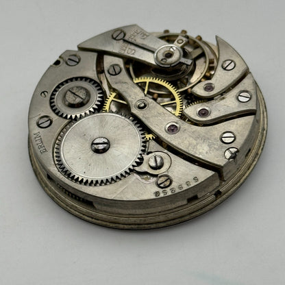 42.9mm Vintage Open Face Erlim Swiss Balance Ok Pocket Watch Movement PARTS