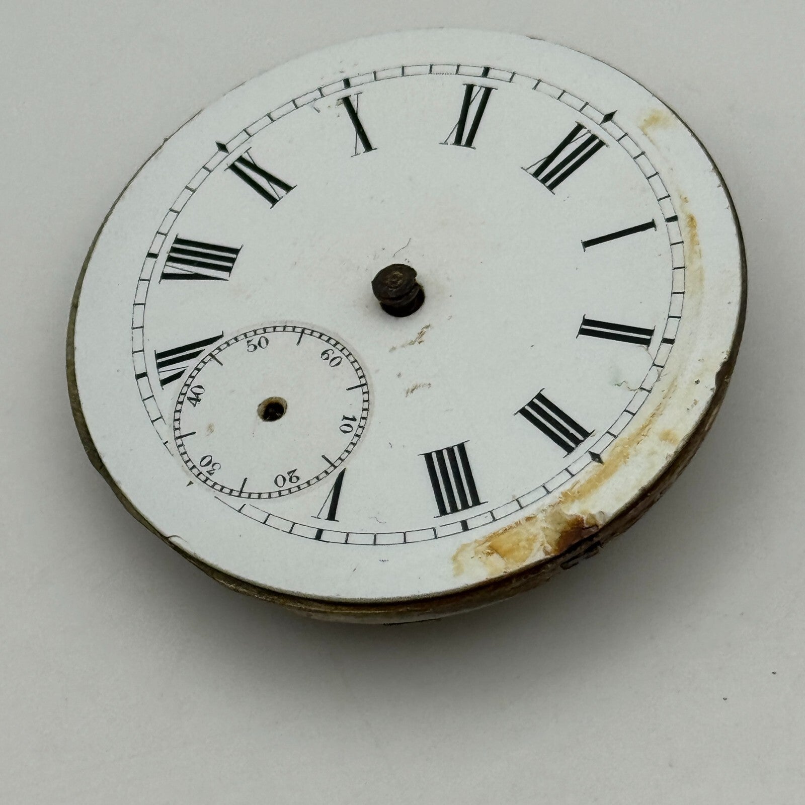 45mm Antique Unidentified Key Wound Partial Pocket Watch Movement PARTS REPAIR