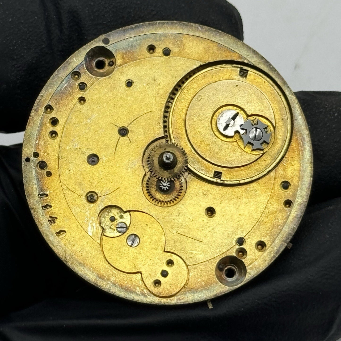 36.2mm Oxidised Cylinder Pocket Watch Movement No Dial Hands FOR PARTS