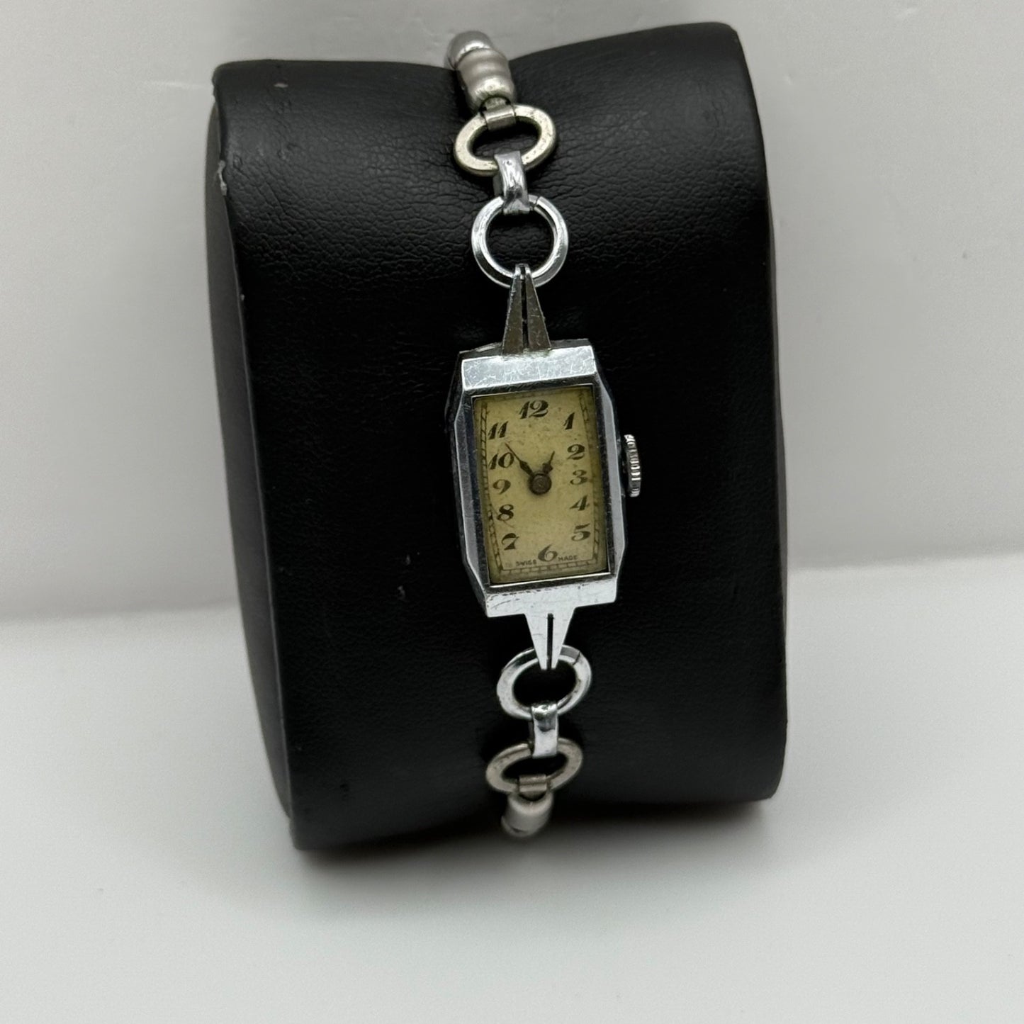 14mm Vintage Ladies Art Deco Beaded Bracelet Manual Wind Watch PARTS / REPAIR