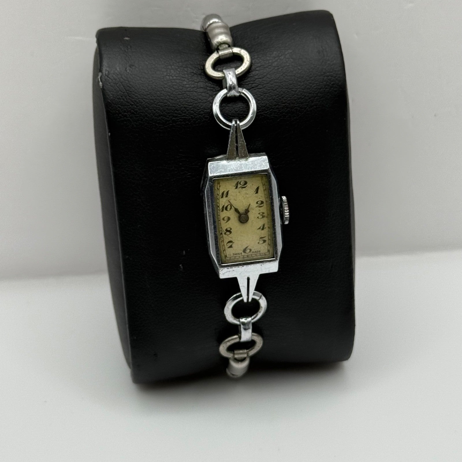 14mm Vintage Ladies Art Deco Beaded Bracelet Manual Wind Watch PARTS / REPAIR