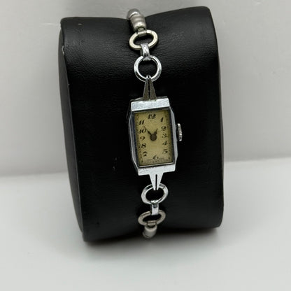 14mm Vintage Ladies Art Deco Beaded Bracelet Manual Wind Watch PARTS / REPAIR