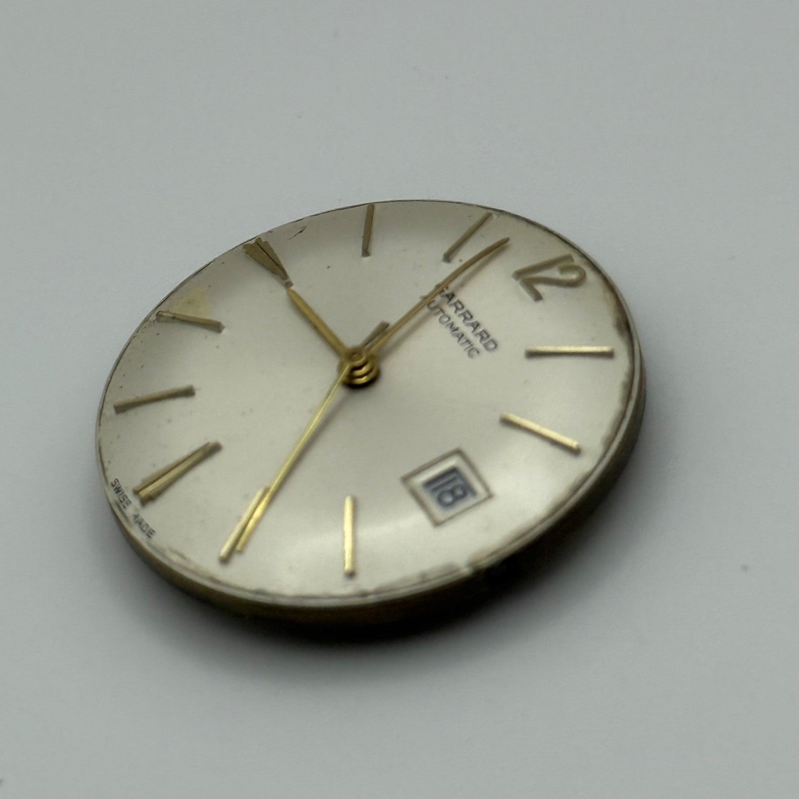 Garrard ETA 2472 Watch Movement Automatic Date Vintage Swiss Parts Repair 29.6mm
