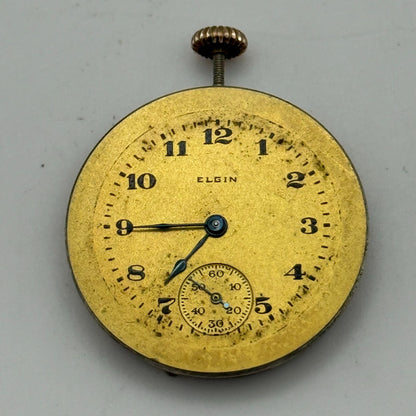 1920 Antique 6/0s Elgin 431 Model 2 American Watch Movement PARTS REPAIR SPARES