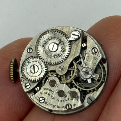 20.2mm Vintage Movado 15 Jewels Manual Wind Watch Movement PARTS REPAIR