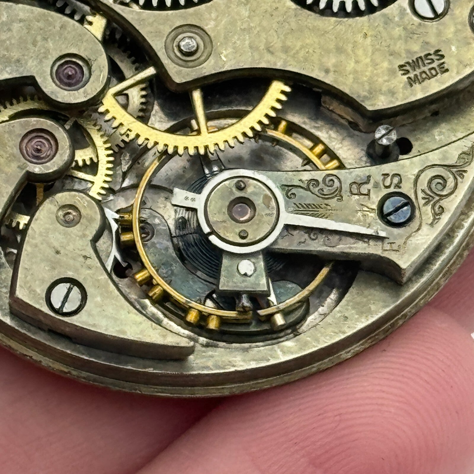 43mm Oreba Swiss Made Vintage Pocket Watch Movement PARTS SPARES REPAIR