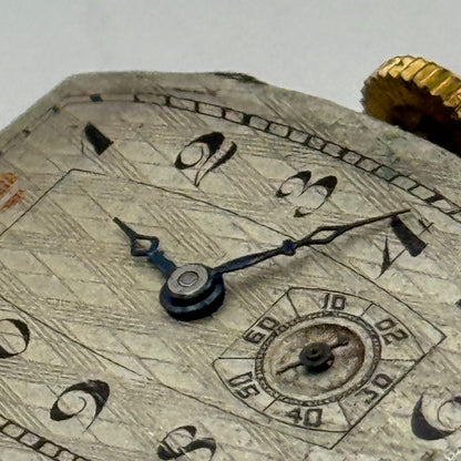 Art Deco 15 Jewels Swiss Sub Seconds Watch Movement Manual Wind Parts 19.6mm