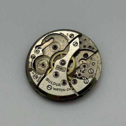 Bulova 10BC Watch Movement Manual Wind Vintage Swiss For Parts Or Repair 23.6mm