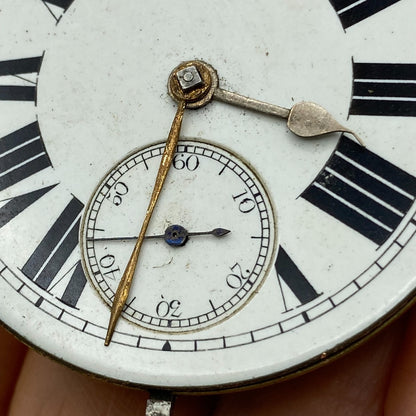 46.3mm Antique Key Wound Balance Ok Pocket Watch Movement PARTS REPAIR SPARES