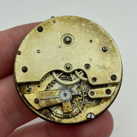 42.7mm Unidentified Antique Key Wound Pocket Watch Movement PARTS SPARES REPAIRS