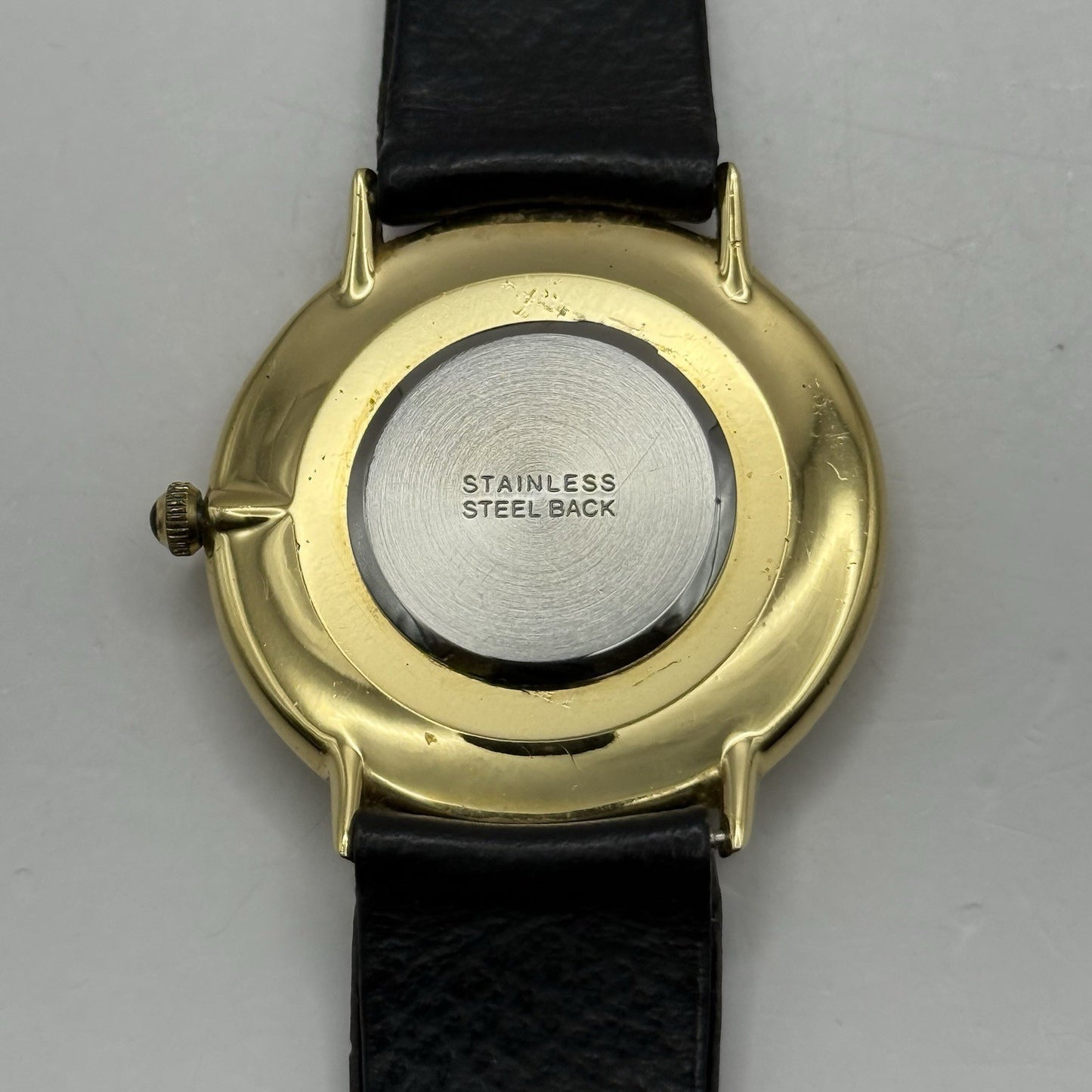 31mm Working Sekonda Quartz Gold Plated Leather Strap Quartz Watch New Battery