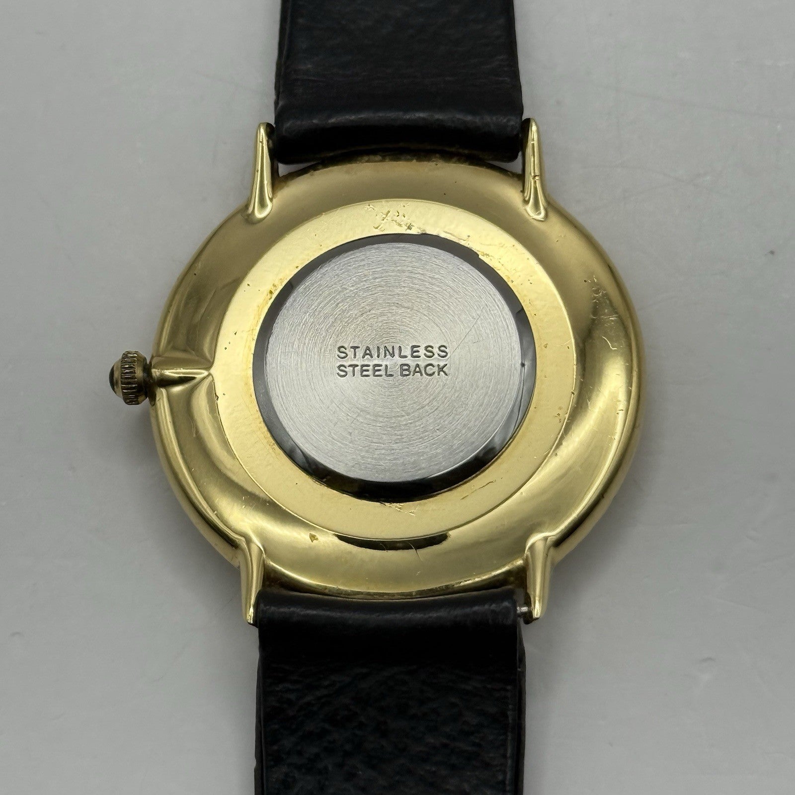 31mm Working Sekonda Quartz Gold Plated Leather Strap Quartz Watch New Battery