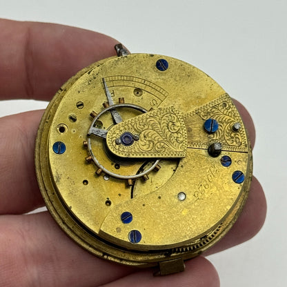 46.7mm Antique Key Wound Pocket Watch Movement PARTS