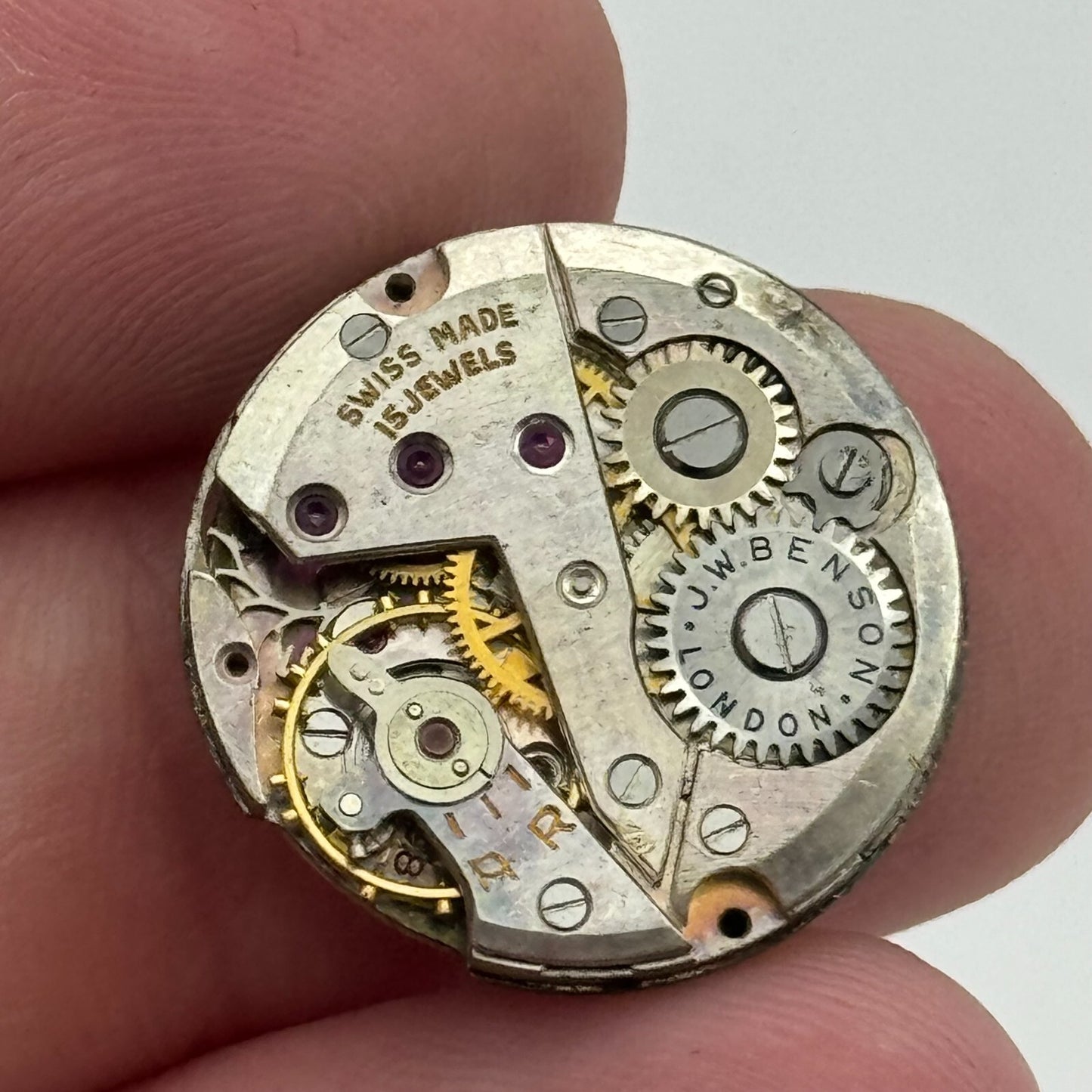 19.7mm J W Benson ETA 980 Manual Wind 15 Jewels Swiss Made Watch Movement PARTS