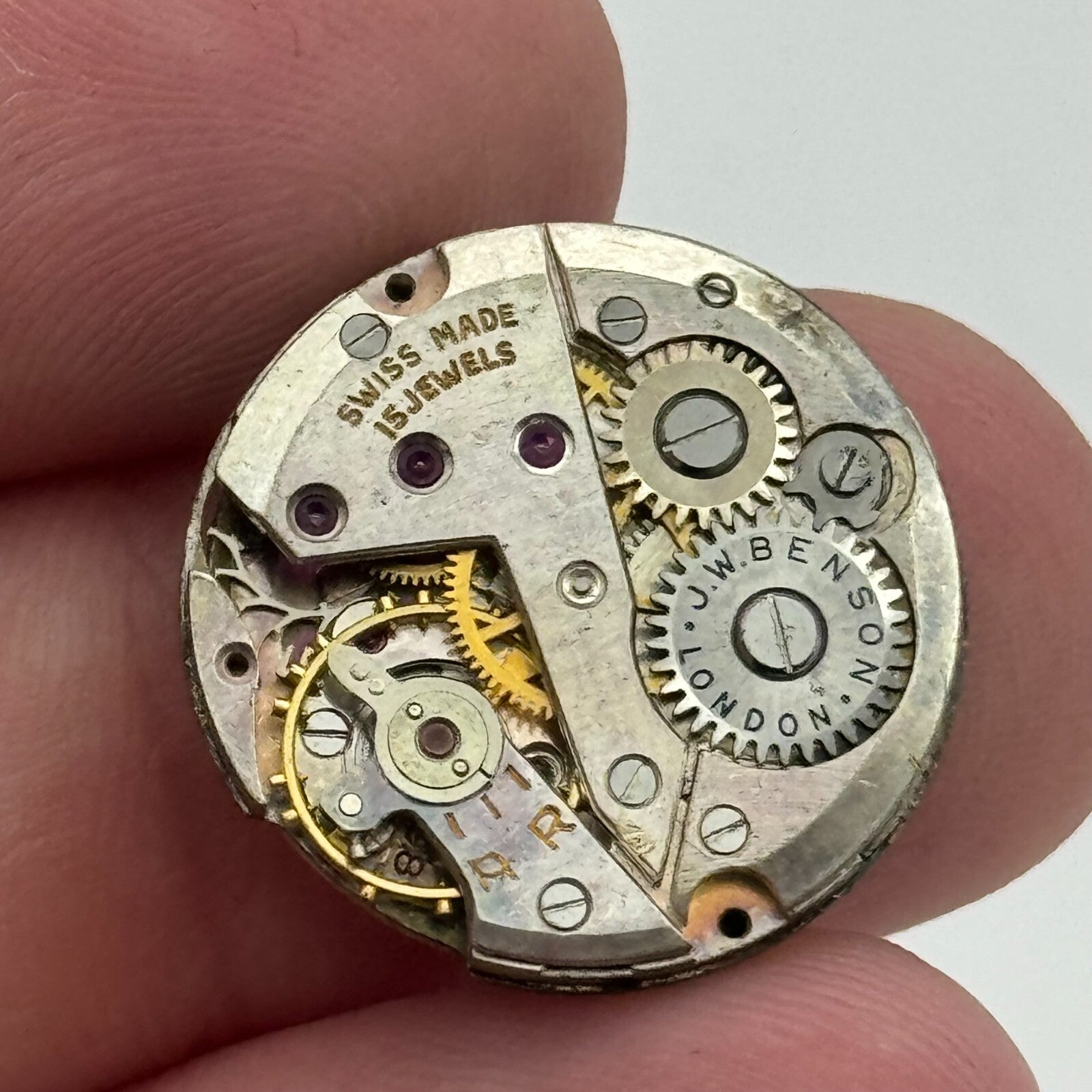 19.7mm J W Benson ETA 980 Manual Wind 15 Jewels Swiss Made Watch Movement PARTS