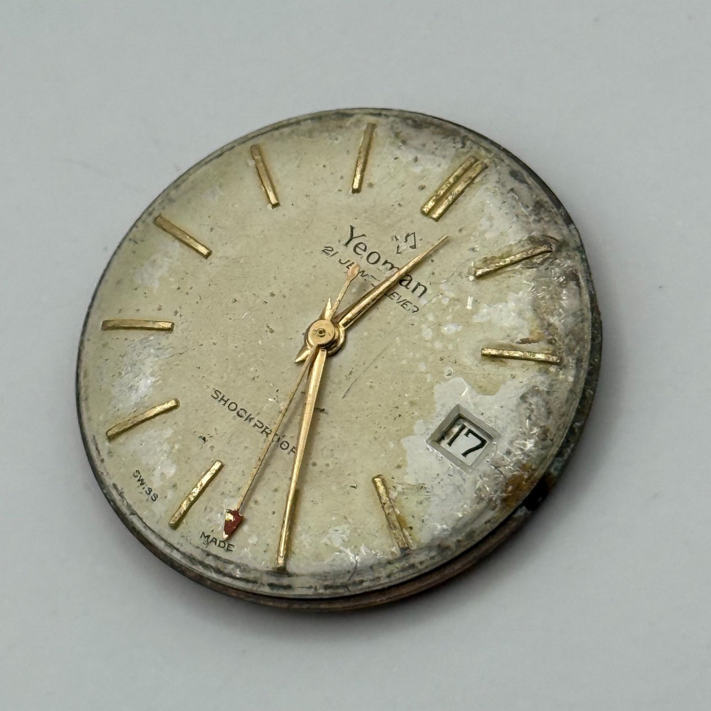 ETA 2409 Date Watch Movement Yeoman Lever Manual Wind Vintage Parts 29.7mm