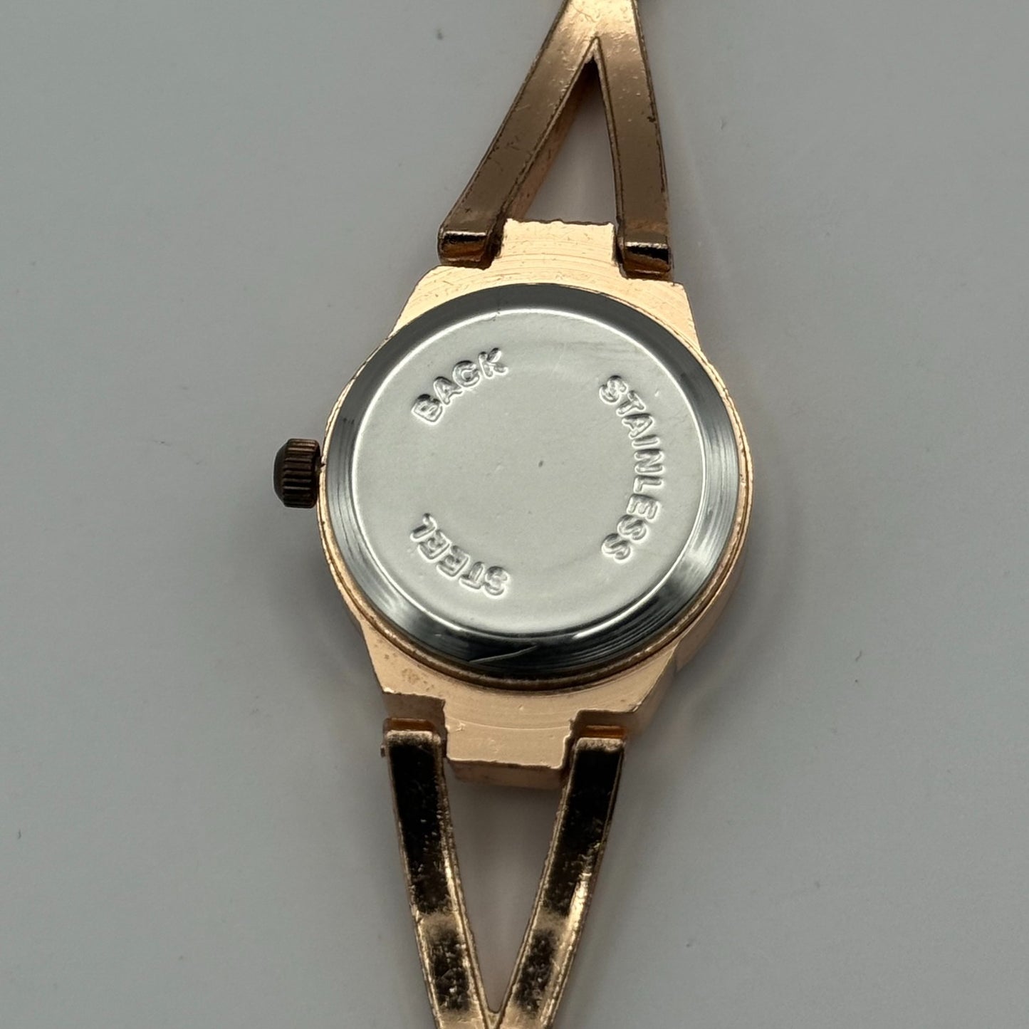 JW Ladies Quartz Watch Rose Gold Crystal Accents Working 21mm 5.25 Inches