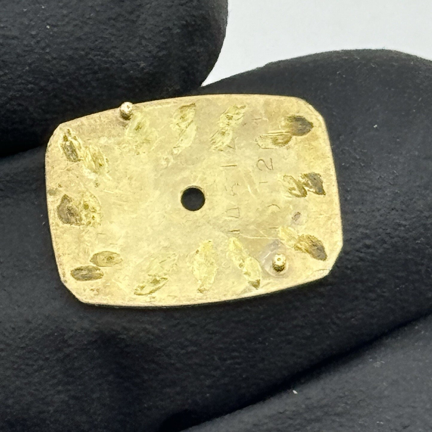 15.6mm x 11.7mm Rectangle Omega Gold Tone Ladies Wristwatch Dial Spares Parts