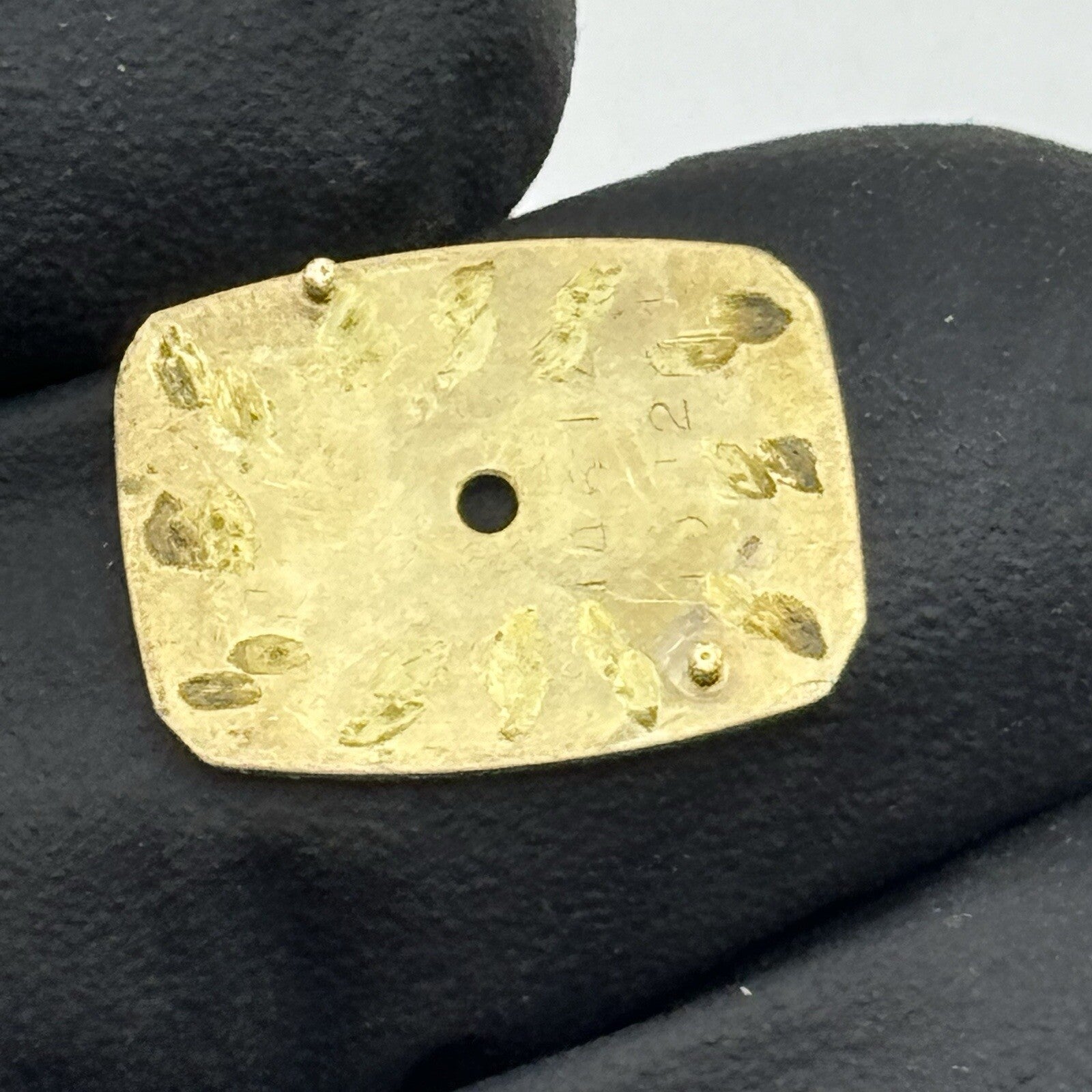 15.6mm x 11.7mm Rectangle Omega Gold Tone Ladies Wristwatch Dial Spares Parts