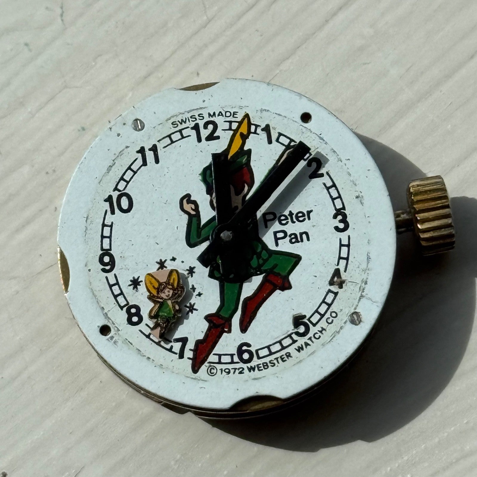 25mm Vintage 1972 Peter Pan Webster Watch Co Swiss Manual Wind PARTS / REPAIR
