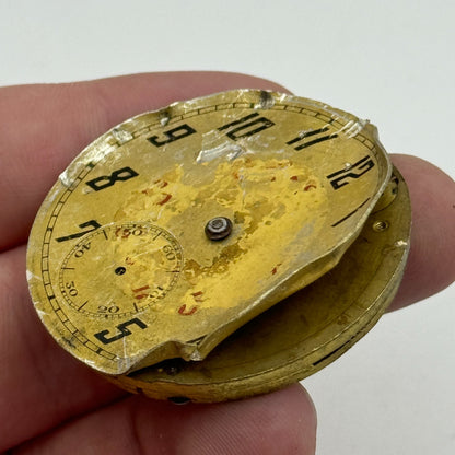 41.6mm Vintage Swiss Open Face Pocket Watch Movement PARTS REPAIR SPARES