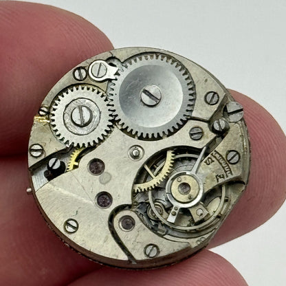 24.1mm Unidentified Manual Wind Trench Watch Movement Dial Hands Vintage PARTS