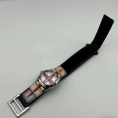 England National Football Men's Quartz Watch Red White Cross Dial Working 32mm