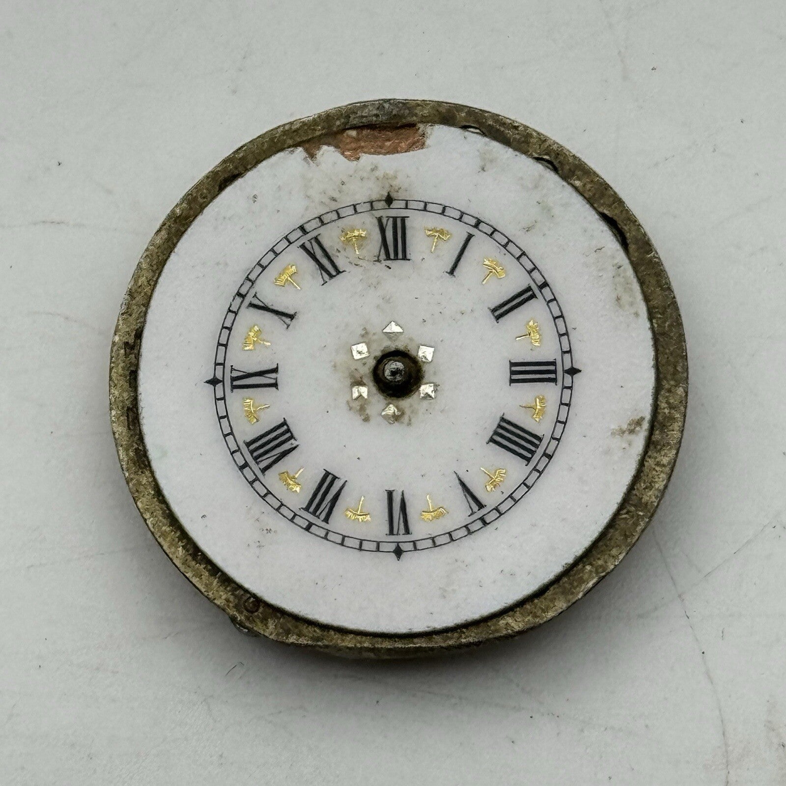 27.6mm Beautiful Patterned Dial Cylinder Pocket Watch Movement FOR PARTS
