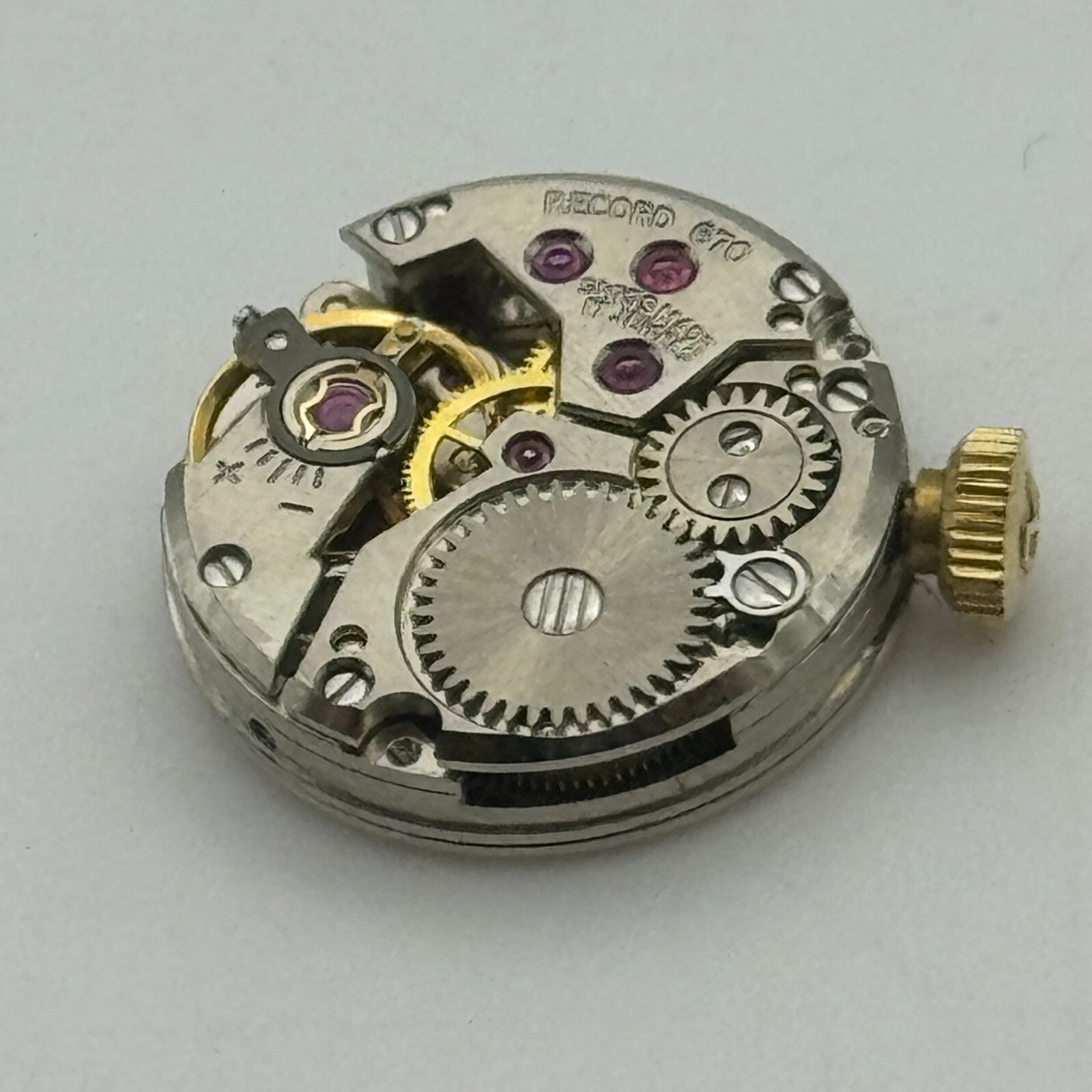 15.5mm Running Record De Luxe Cal 670 Manual Wind Swiss Watch Movement PARTS