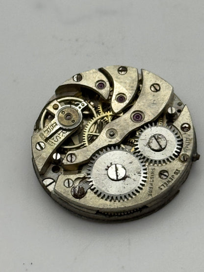 23.7mm Vintage Unidentified 15 jewels trench Manual Wind Watch Movement PARTS