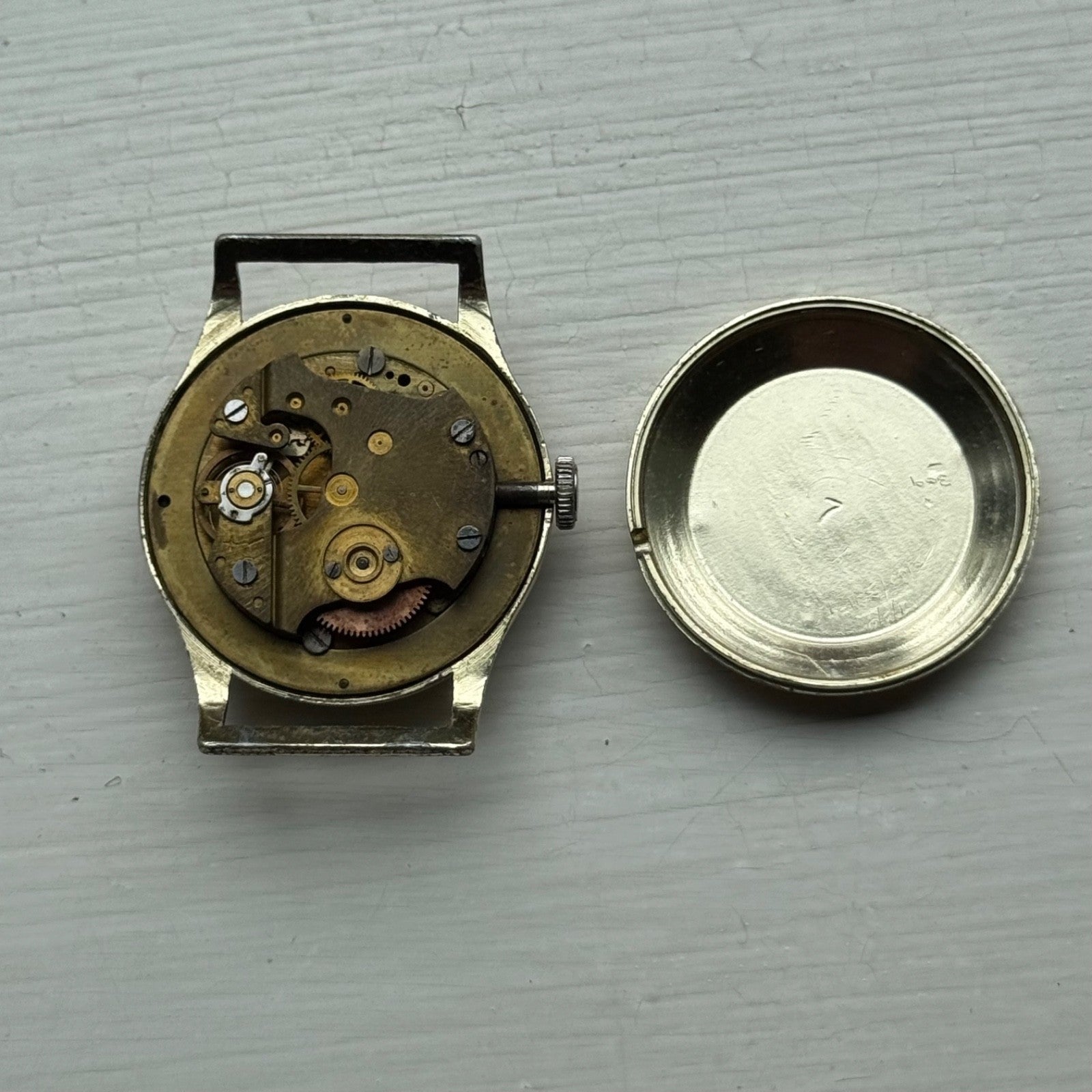 32mm Vintage Stirling Black Dial Sub Seconds Manual Wind Watch PARTS / REPAIR