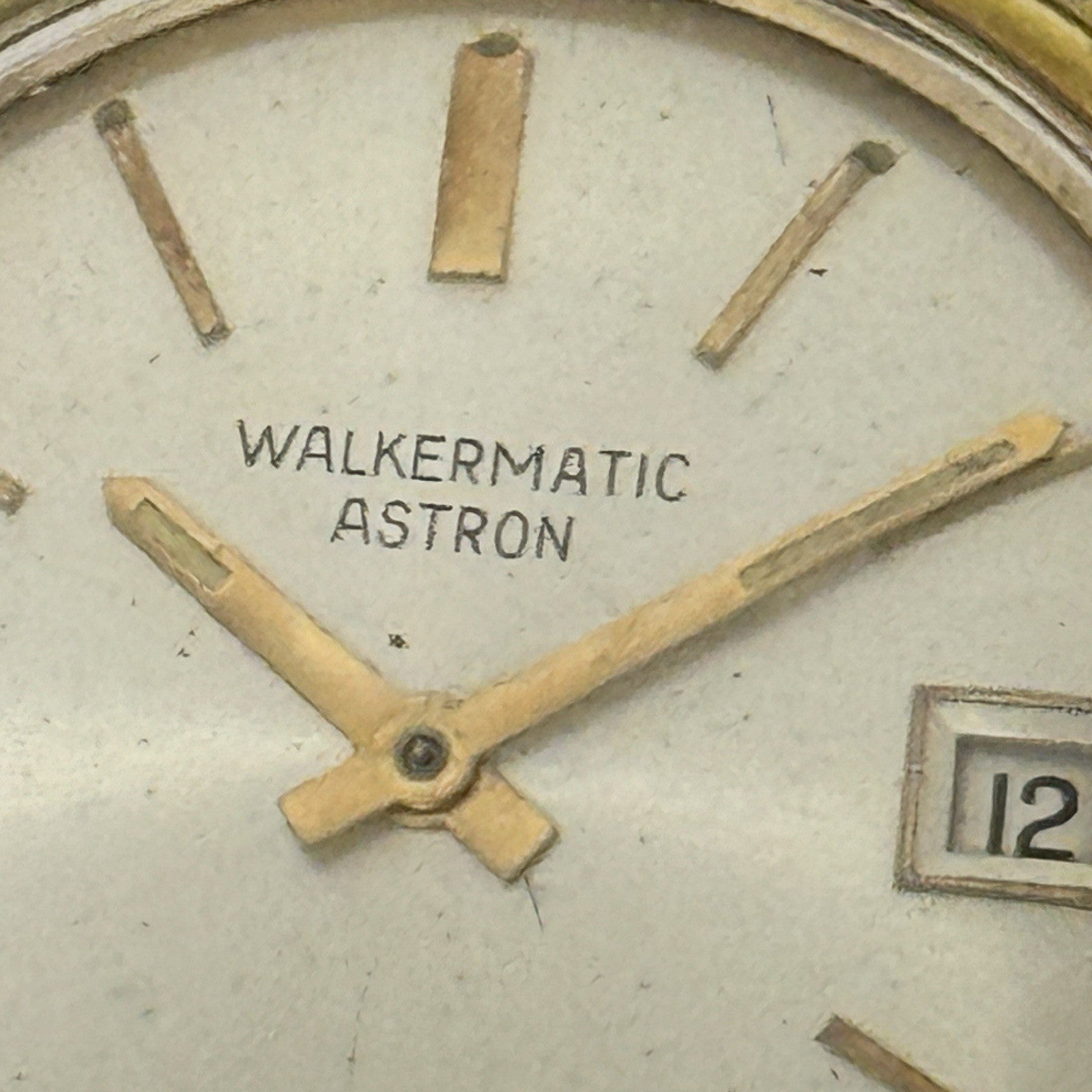34mm Mens Walkermatic Astron ETA 2472 Automatic Vintage Watch Running To Service
