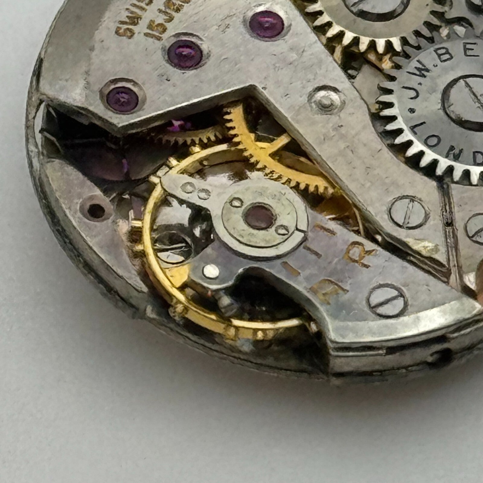 19.7mm J W Benson ETA 980 Manual Wind 15 Jewels Swiss Made Watch Movement PARTS